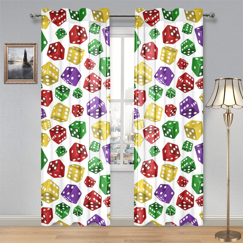 Dice Pattern Print Design 03 Gauze Curtain