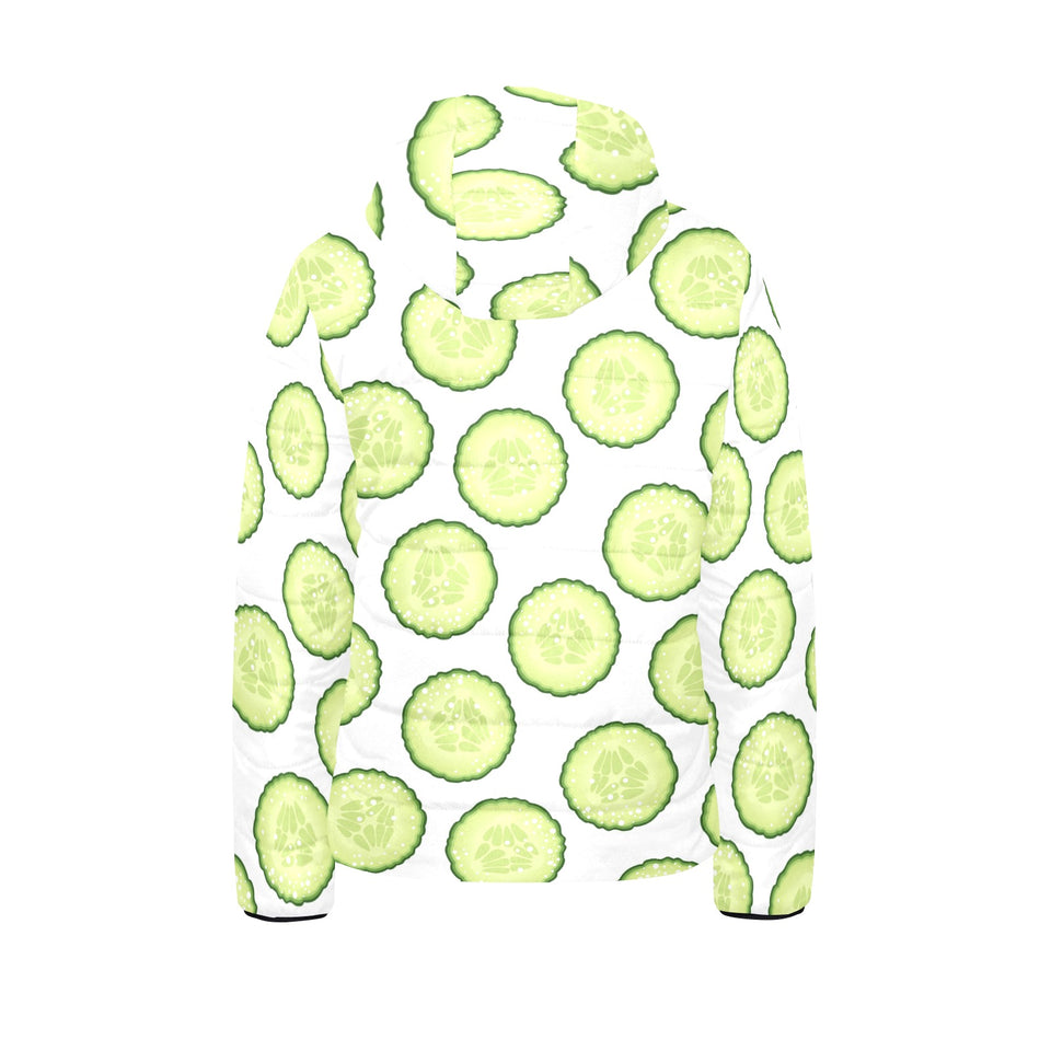 Cucumber slices pattern Kids' Boys' Girls' Padded Hooded Jacket