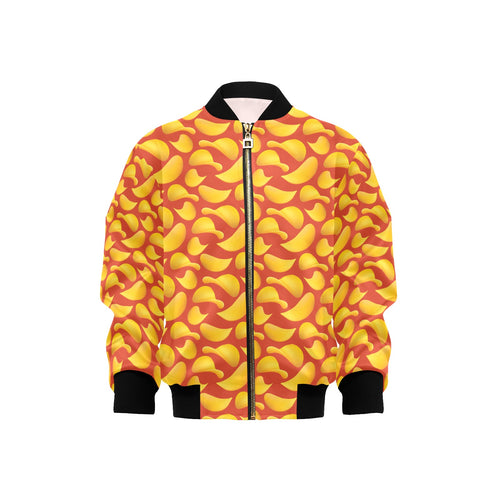 Potato Chips Pattern Print Design 05 Kids' Boys' Girls' Bomber Jacket