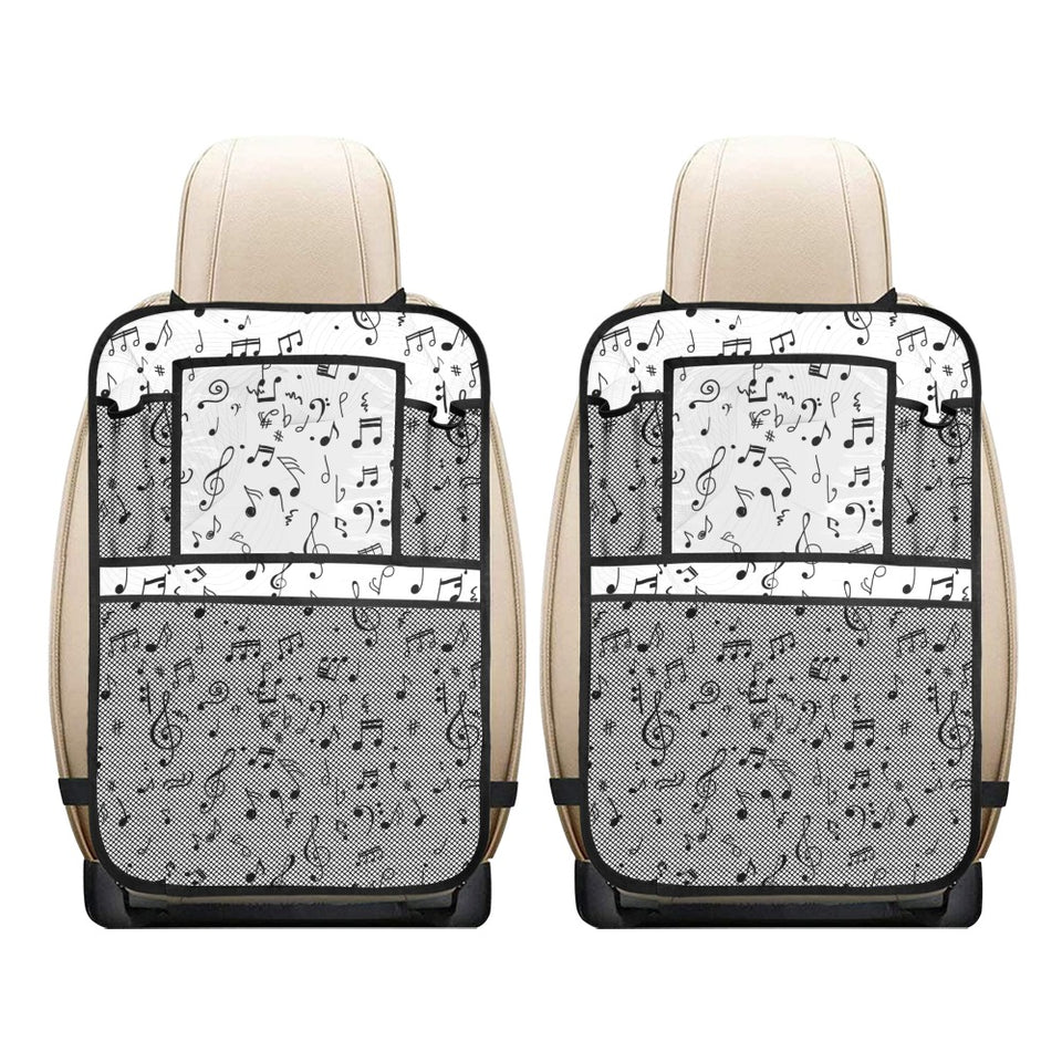 Music Notes Pattern Print Design 04 Car Seat Back Organizer