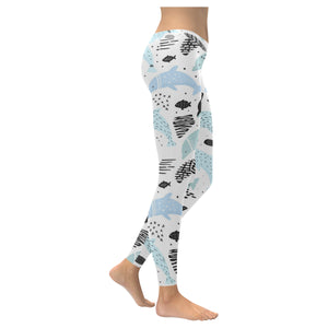 Cute dolphins Childish Style pattern Women's Legging Fulfilled In US