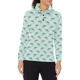 Kangaroo pattern background Women's Long Sleeve Polo Shirt