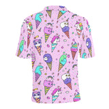 Cute ice cream cone animal pattern Men's All Over Print Polo Shirt
