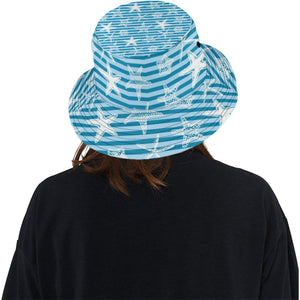 Starfish blue blackground Unisex Bucket Hat