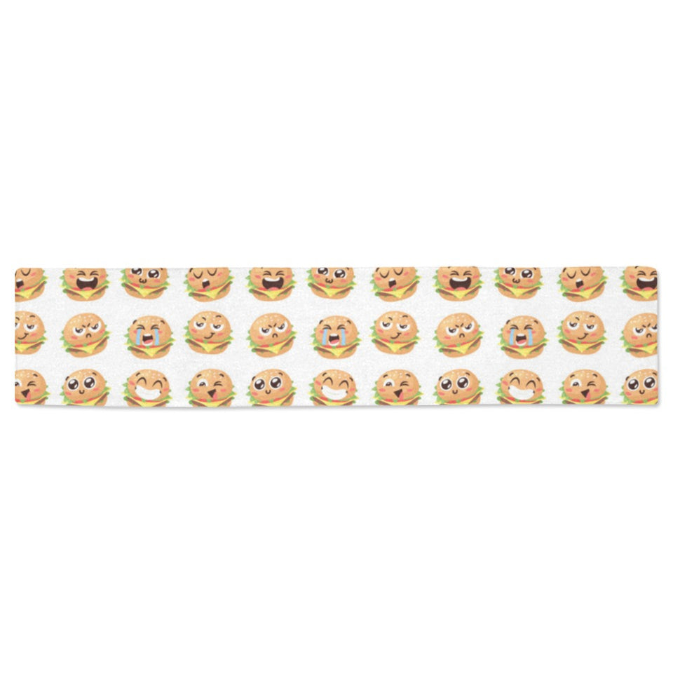 Hamburger Pattern Print Design 04 Table Runner