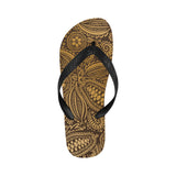 cacao beans tribal polynesian pattern background Unisex Flip Flops