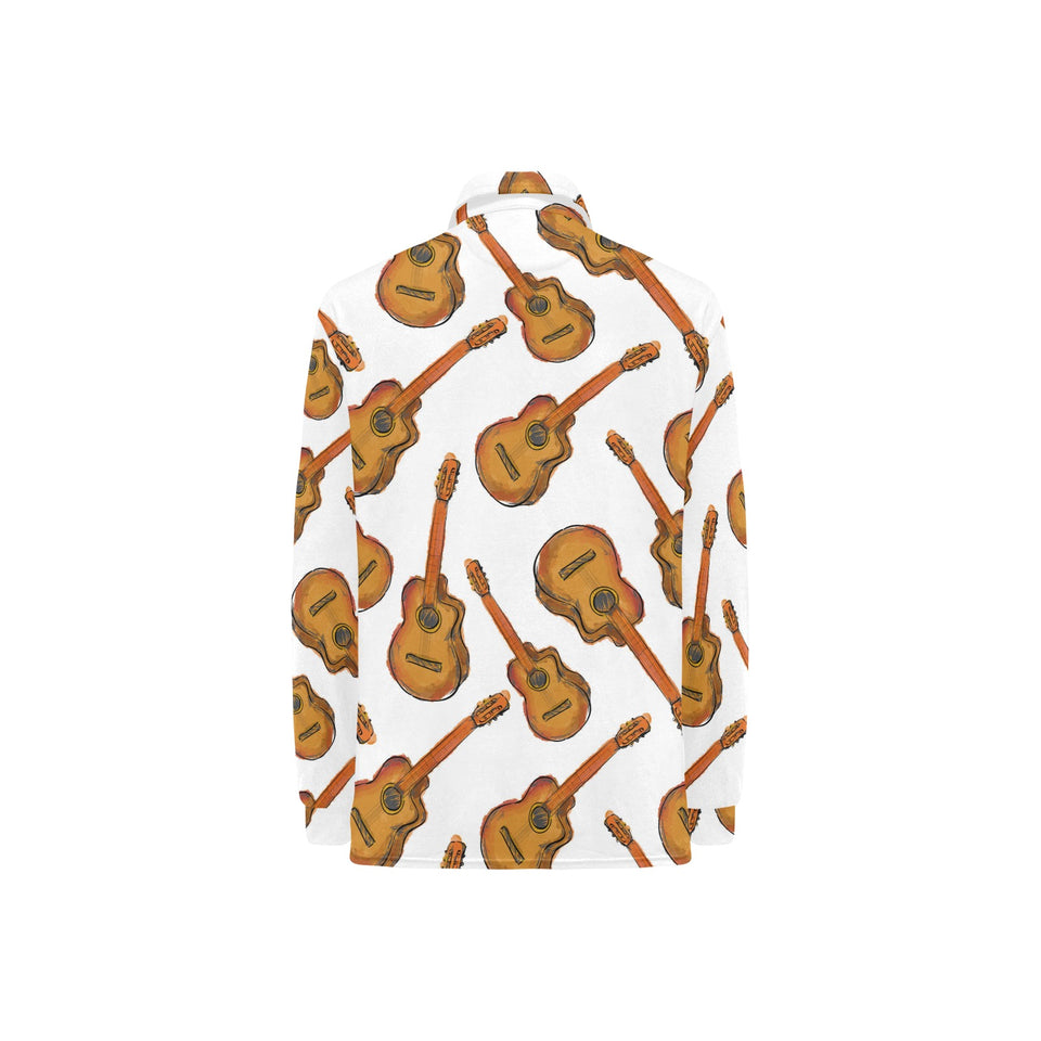 Paint Guitar Pattern Women's Long Sleeve Polo Shirt