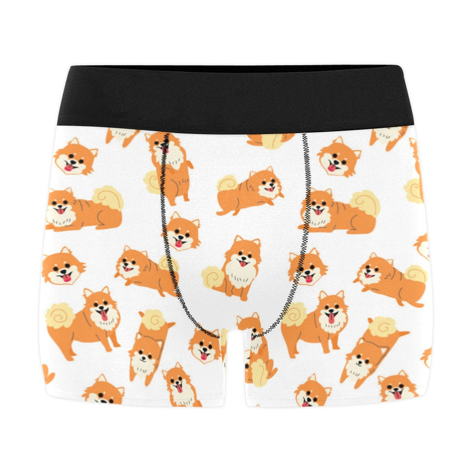 Brown pomeranian pattern Men's All Over Print Boxer Briefs Men's Underwear