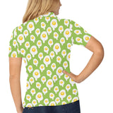 Fried Eggs Pattern Print Design 01 Women's All Over Print Polo Shirt