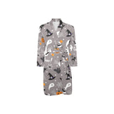 Halloween design pattern Men's Long Sleeve Belted Night Robe