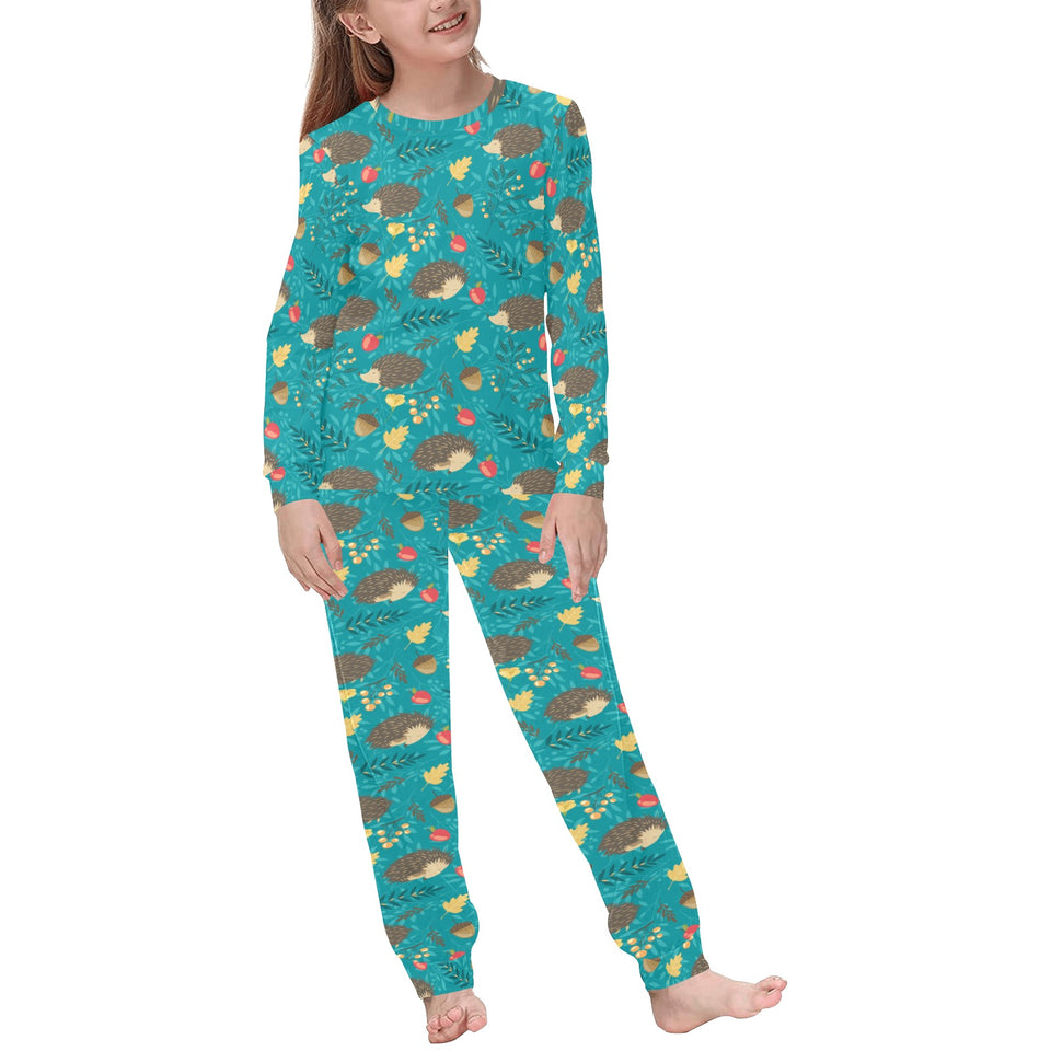 Hedgehog Pattern Print Design 01 Kids' Boys' Girls' All Over Print Pajama Set