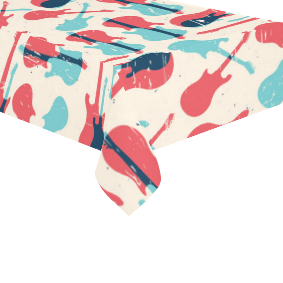Red Blue guitar pattern Tablecloth