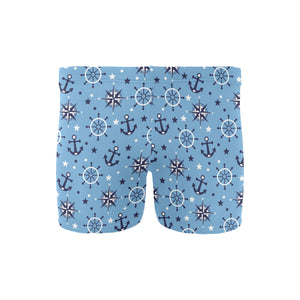 Anchors rudder compass star nautical pattern Men's Swimming Trunks