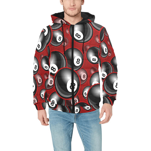 Billiard Ball Pattern Print Design 05 Men's Padded Hooded Jacket