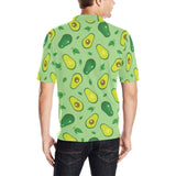 Avocado pattern green background Men's All Over Print Polo Shirt
