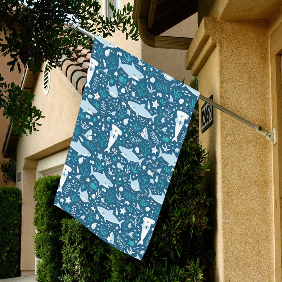 Cute shark pattern House Flag Garden Flag