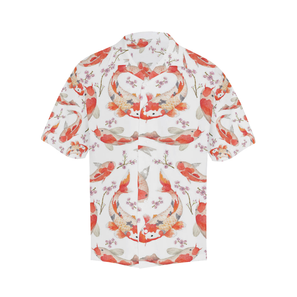 Watercolor Koi Fish Carp Fish pattern Men's All Over Print Hawaiian Shirt