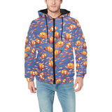 Clown Fish Pattern Print Design 04 Men's Padded Hooded Jacket