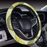 Durian leaves pattern background Car Steering Wheel Cover