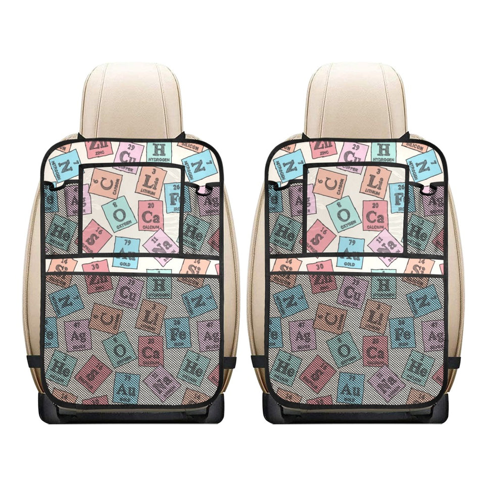 Chemistry Periodic Table Pattern Print Design 02 Car Seat Back Organizer