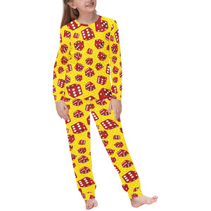 Dice Pattern Print Design 04 Kids' Boys' Girls' All Over Print Pajama Set