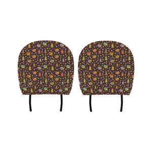 Snail Pattern Print Design 02 Car Headrest Cover