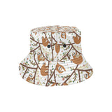 Sloths hanging on the tree pattern Unisex Bucket Hat