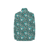 Elephants jungle pattern Women's Long Sleeve Polo Shirt