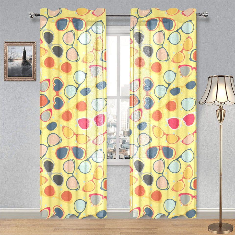 Sun Glasses Pattern Print Design 05 Gauze Curtain