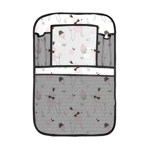 Poodle dog rose cake pattern Car Seat Back Organizer