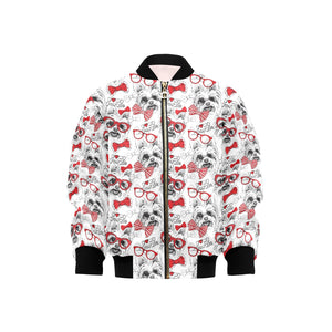 Yorkshire Terrier Pattern Print Design 04 Kids' Boys' Girls' Bomber Jacket
