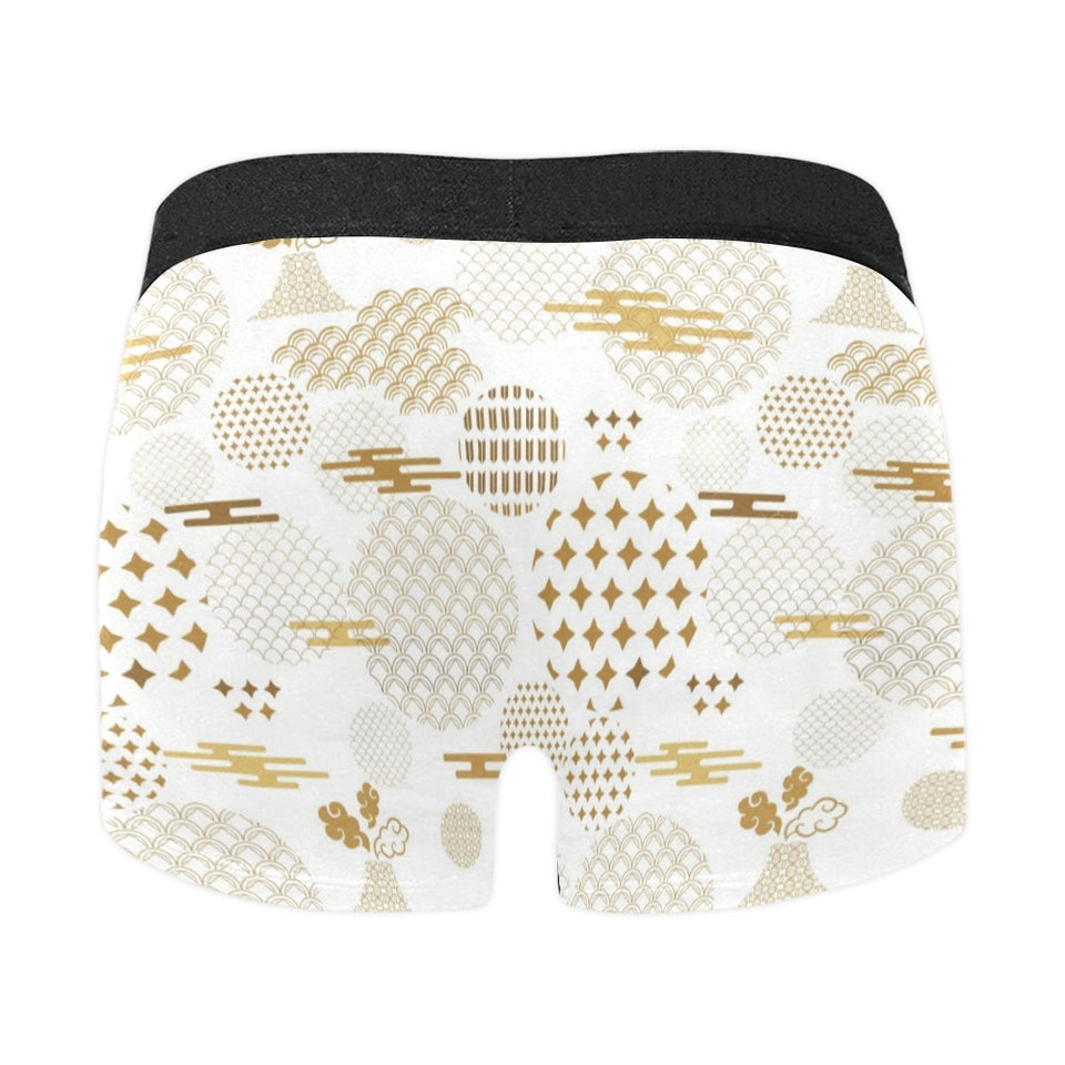 Beautiful gold japanese pattern Men's All Over Print Boxer Briefs Men's Underwear
