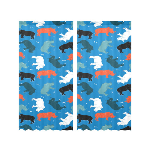 Colorful rhino pattern Gauze Curtain