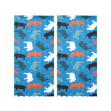 Colorful rhino pattern Gauze Curtain