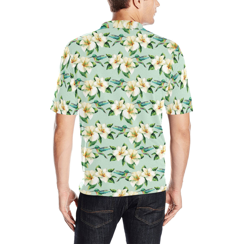 Hummingbird Pattern Print Design 01 Men's All Over Print Polo Shirt