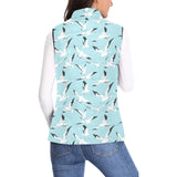 Seagull Pattern Print Design 01 Women's Padded Vest