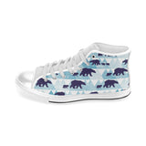 polar bear winter snow pattern Men's High Top Canvas Shoes White