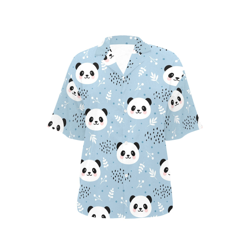 Cute panda pattern Women's All Over Print Hawaiian Shirt
