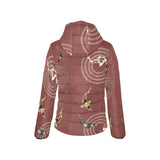 Koi Fish Carp Fish red background Women's Padded Hooded Jacket