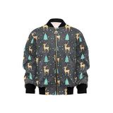 Deers star tree pattern Kids' Boys' Girls' Bomber Jacket