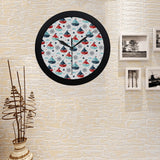 Cute color paper sailboat pattern Elegant Black Wall Clock
