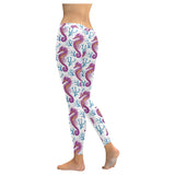 Purple seahorse blue coral pattern Women's Legging Fulfilled In US