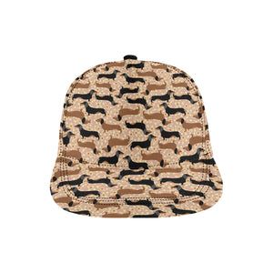 Dachshund floral background All Over Print Snapback Cap