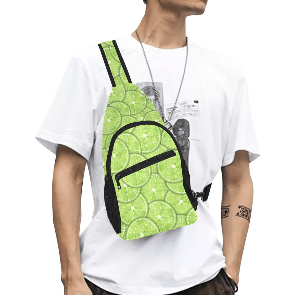 Slices of Lime pattern All Over Print Chest Bag