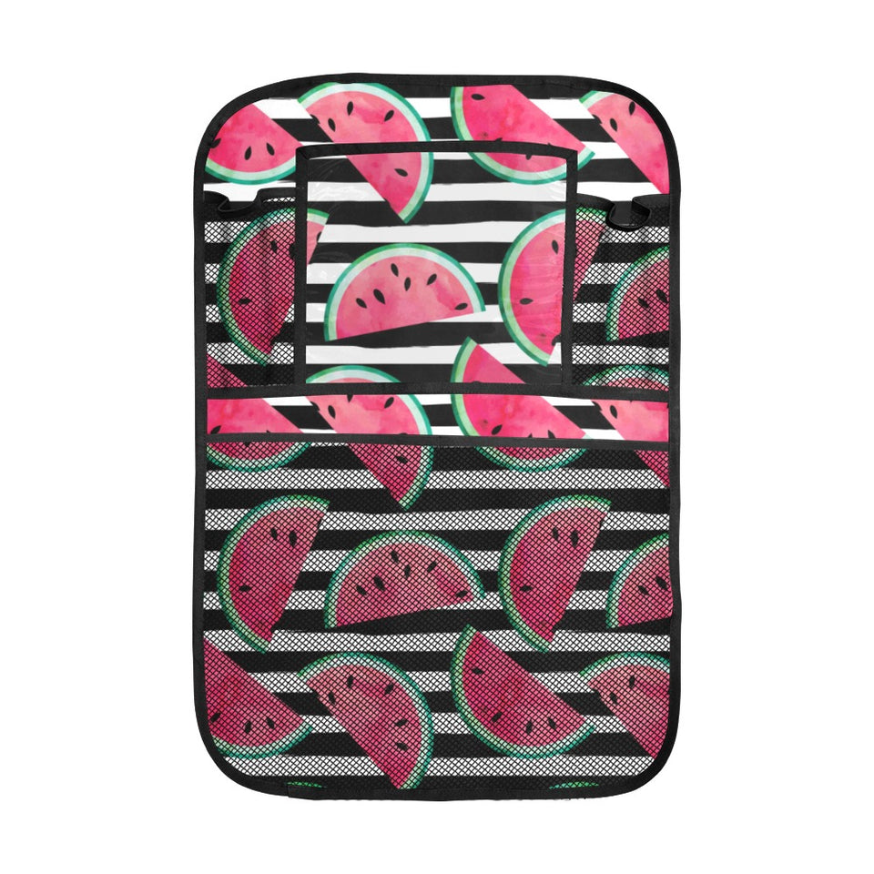 Watercolor paint textured watermelon pieces Car Seat Back Organizer