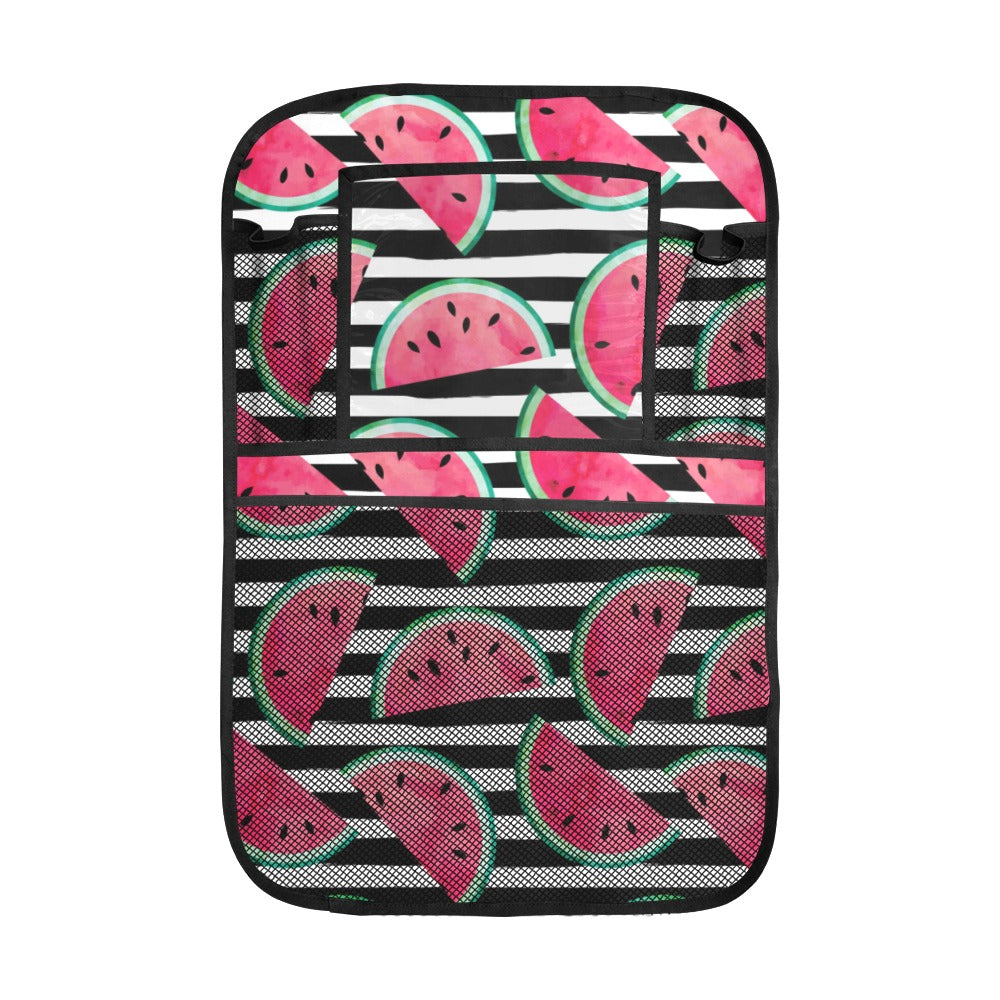 Watercolor paint textured watermelon pieces Car Seat Back Organizer
