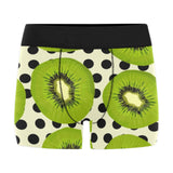 kiwi black dot background Men's All Over Print Boxer Briefs Men's Underwear