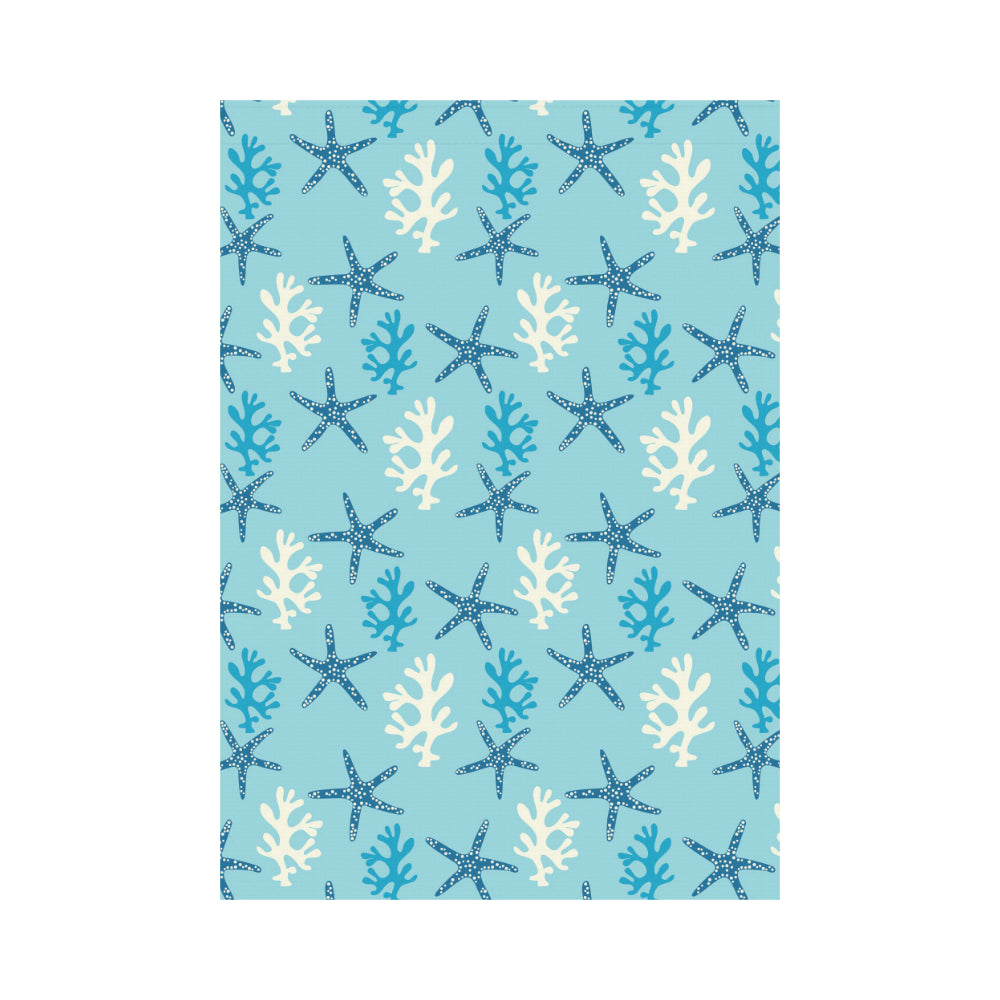 Blue starfish coral reef pattern House Flag Garden Flag