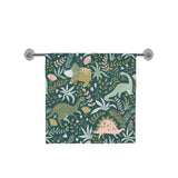 dinosaurs tropical leaves flower pattern Bath Towel