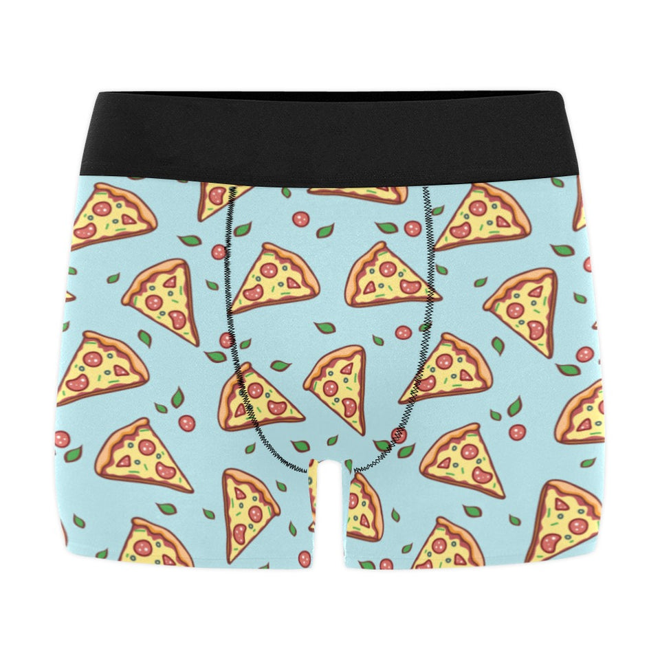 Hand drawn pizza blue background Men's All Over Print Boxer Briefs Men's Underwear